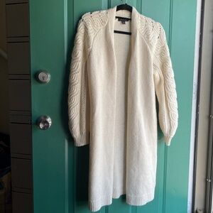 Ann Taylor size small long cream cardigan like new